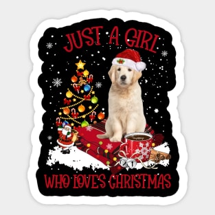 Golden Retriever Just A Girl Who Loves Christmas Sticker